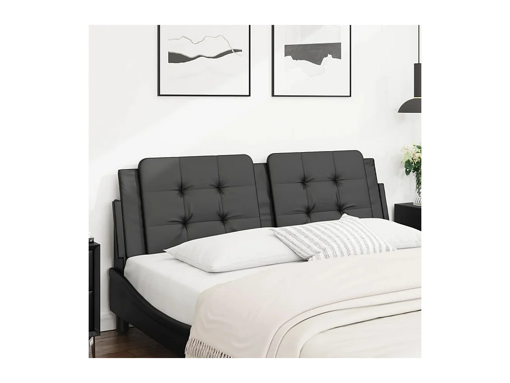 Kopfteil-Kissen Schwarz 160 cm Kunstleder