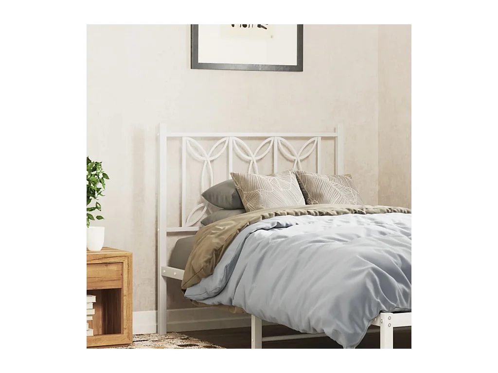 Tête de lit métal blanc 75 cm