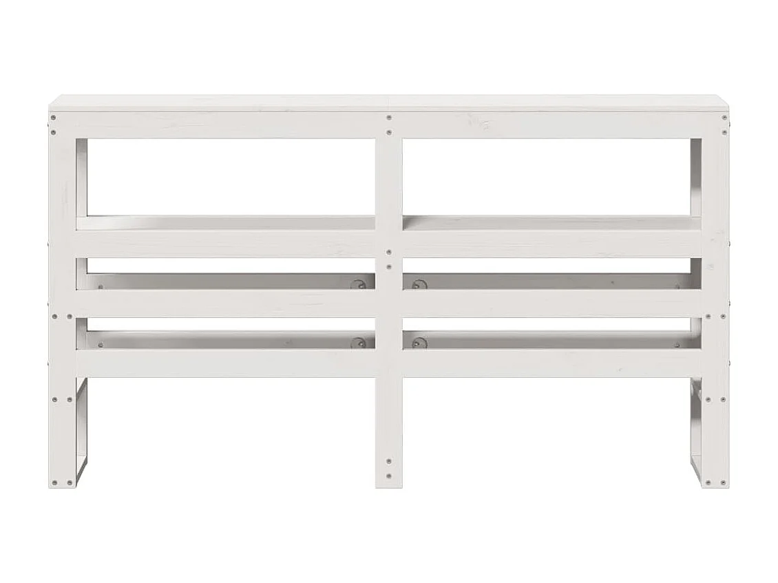 Testiera con Ripiani Bianca 120 cm in Legno Massello di Pino