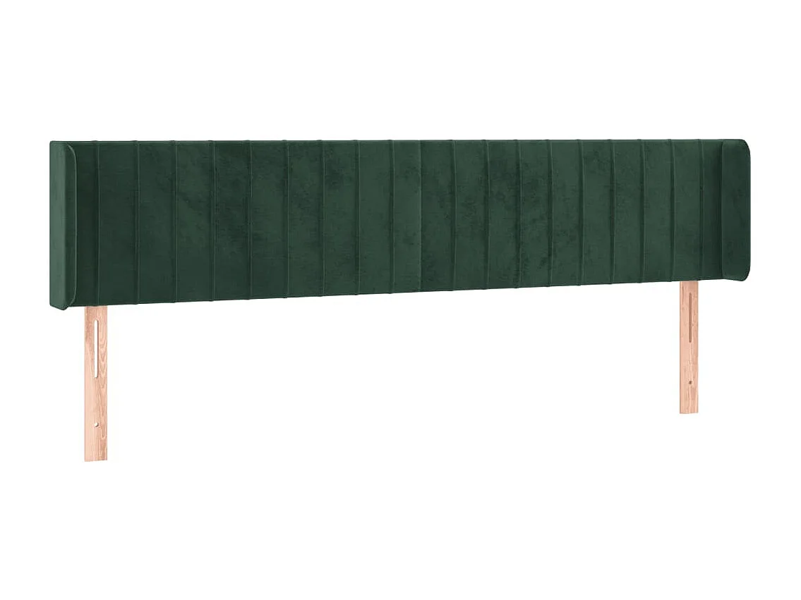 Cabecero con LED de terciopelo verde oscuro 183x16x78/88 cm