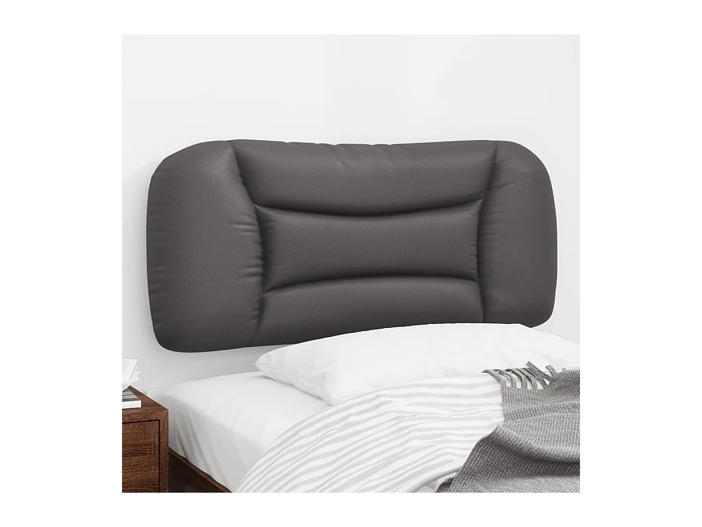 Coussin de tête de lit gris 80 cm similicuir
