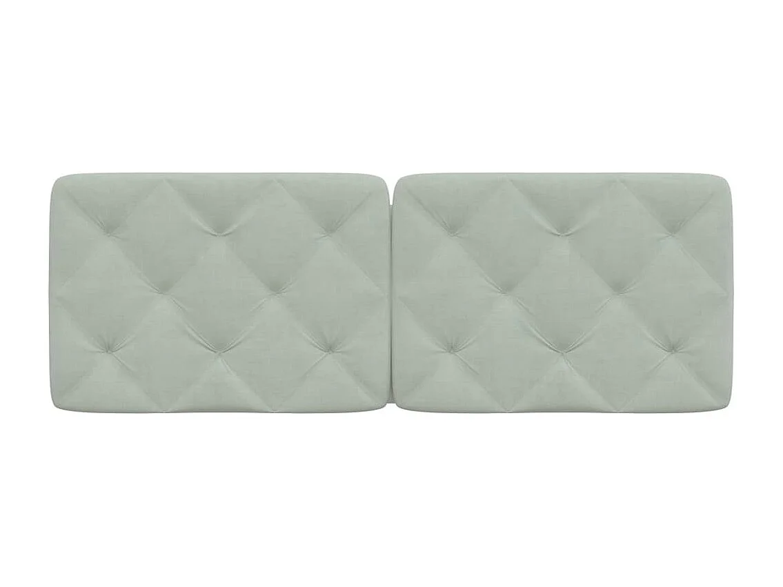 Coussin de tête de lit gris clair 120 cm velours