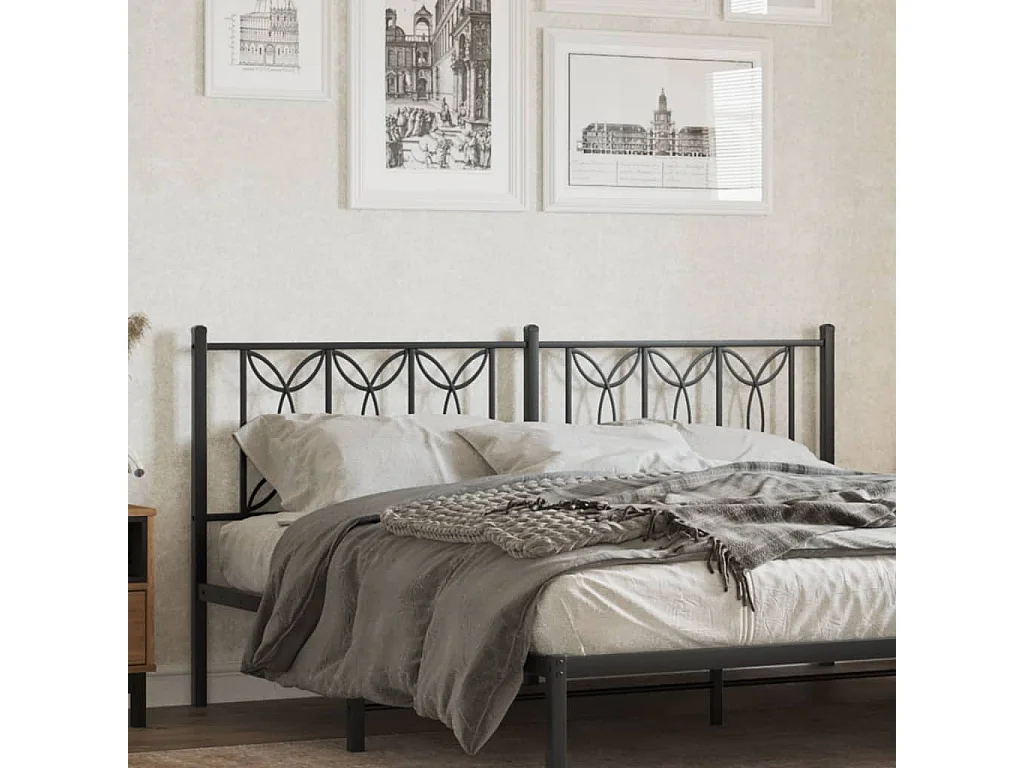 Cabeceira de cama 180 cm metal preto