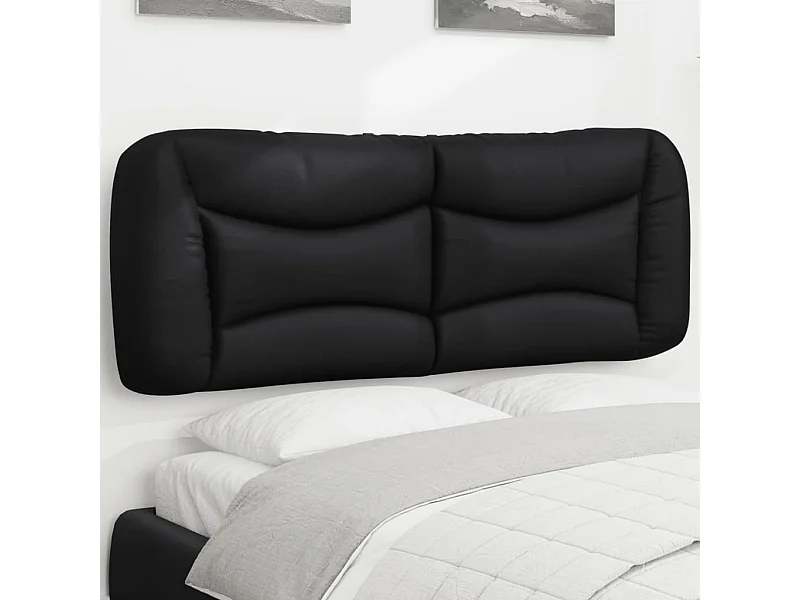 Kopfteil-Kissen Schwarz 120 cm Kunstleder