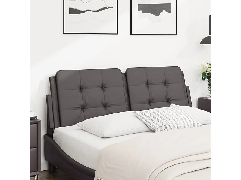 Hoofdbordkussen 120 cm kunstleer grijs