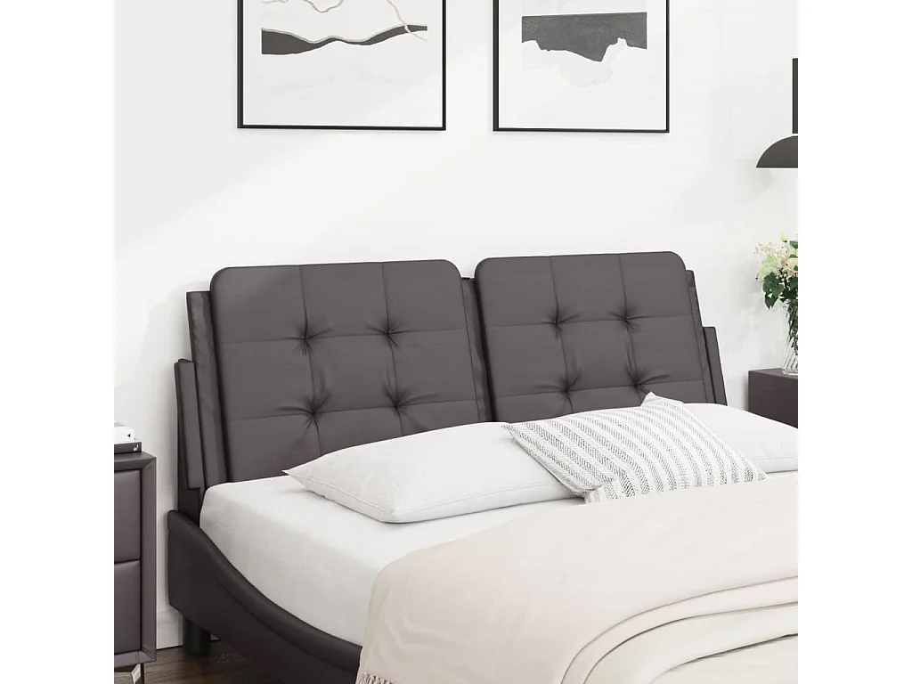 Hoofdbordkussen 120 cm kunstleer grijs