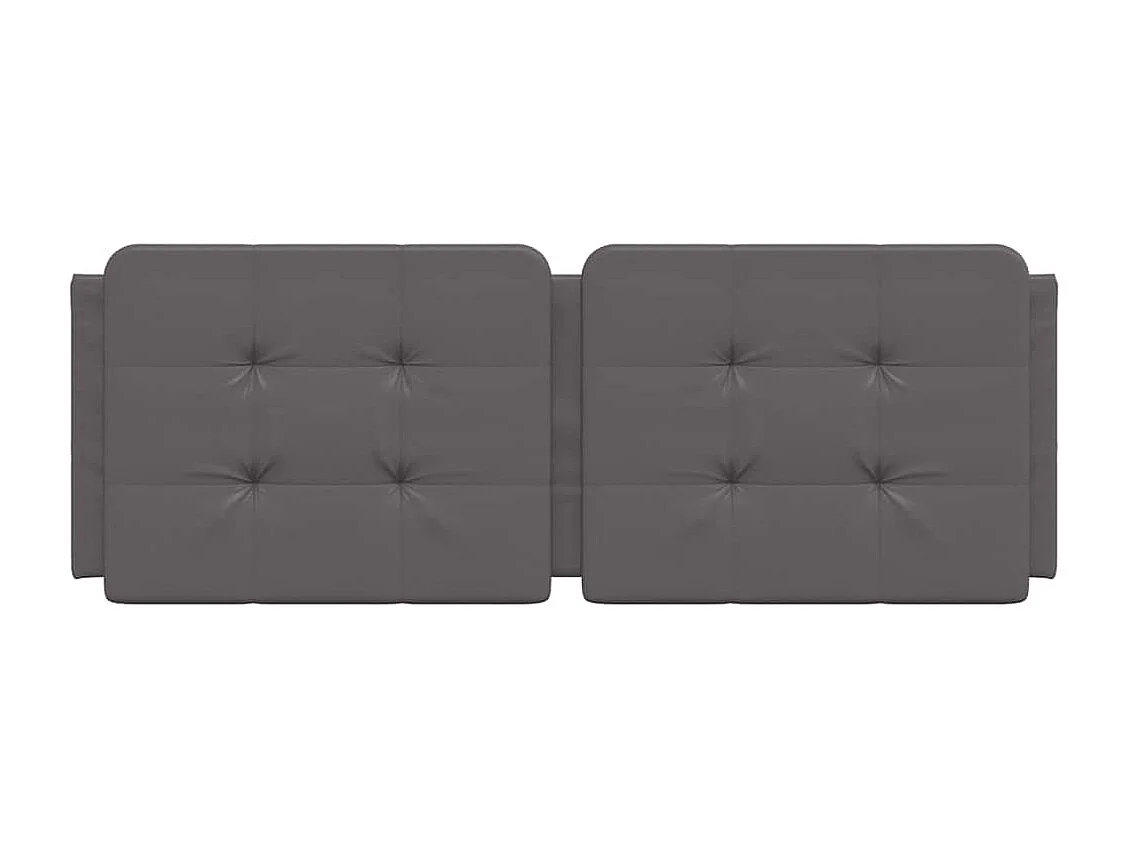 Almofadão de cabeceira 120 cm couro artificial cinzento
