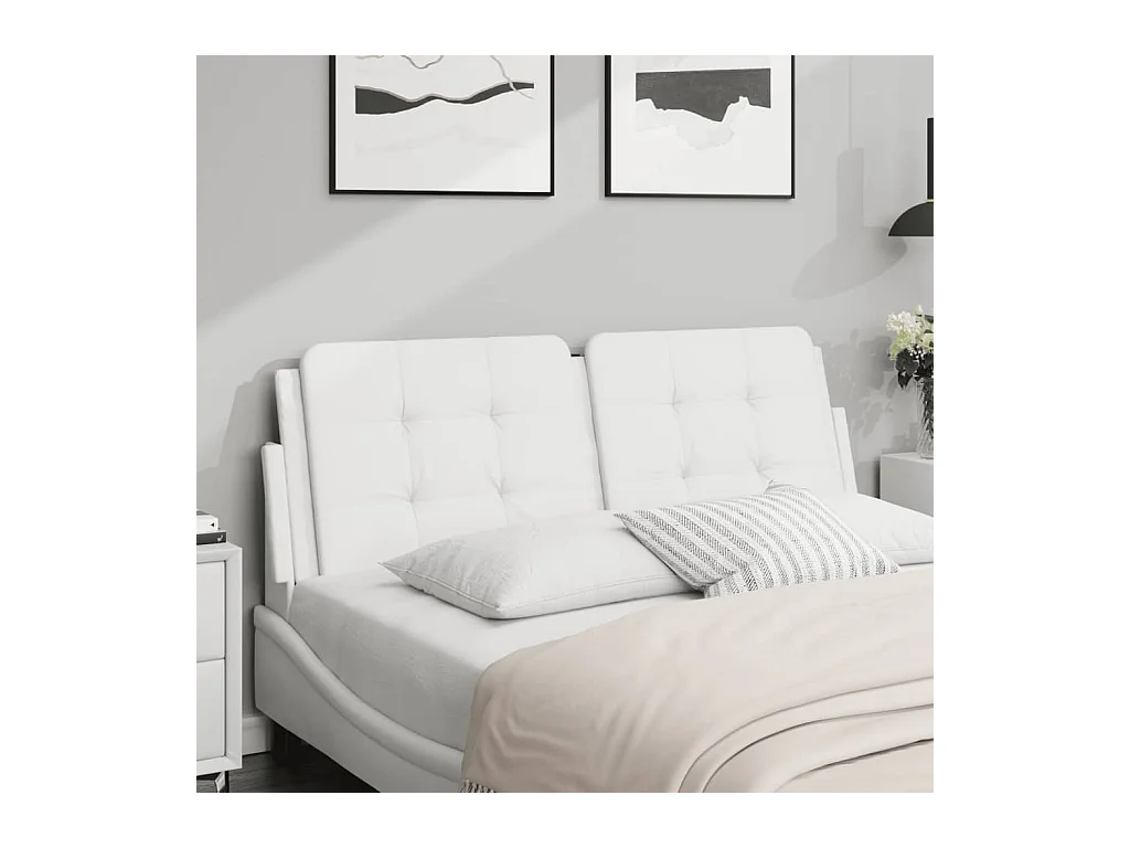 Cuscino Testiera Bianco 120 cm in Similpelle