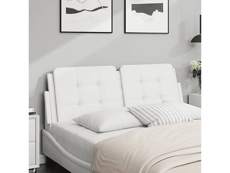 Coussin de tête de lit blanc 120 cm similicuir