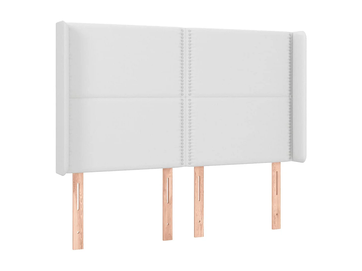 Cabeceira cama c/ LED couro artificial 147x16x118/128 cm branco