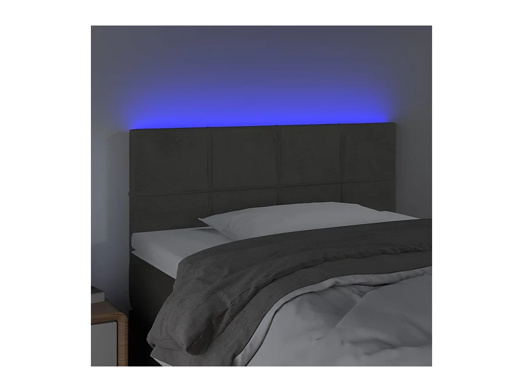 Tête de lit à LED Gris foncé 80x5x78/88 cm Velours
