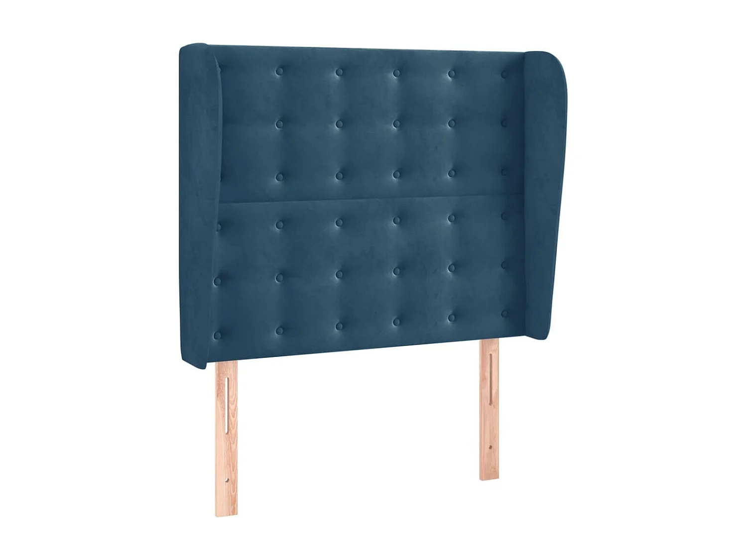 Tête de lit avec oreilles Bleu foncé 93x23x118/128 cm Velours