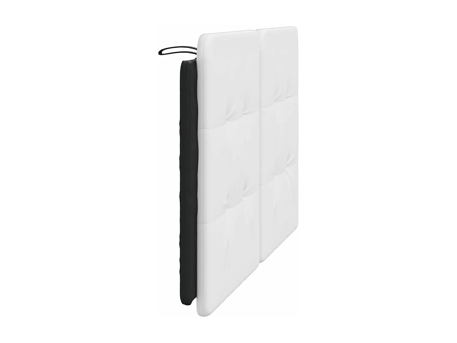 Cabecero de cama acolchado cuero sintético blanco negro 120 cm