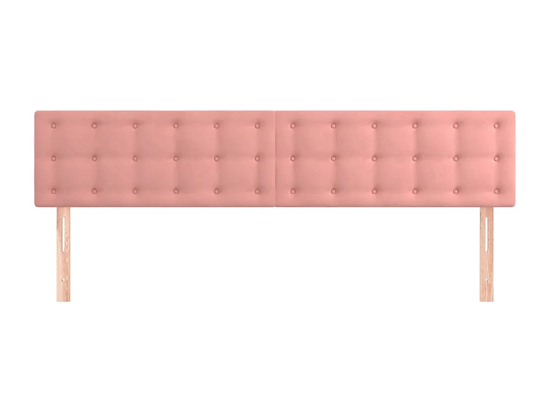 Têtes de lit 2 pcs Rose 90x5x78/88 cm Velours