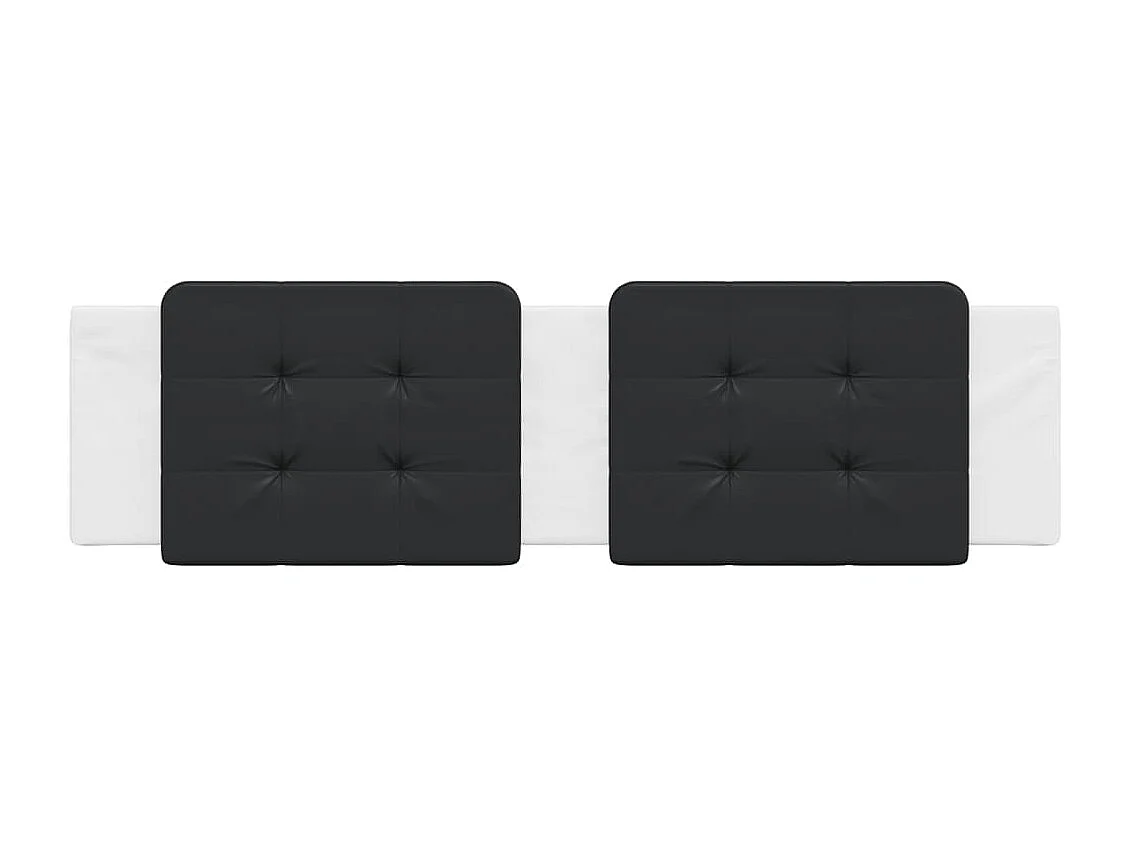 Coussin de tête de lit noir et blanc 180 cm similicuir