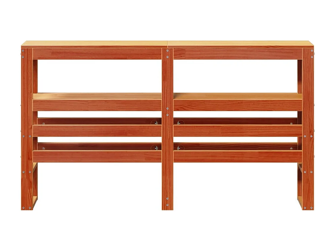 Tête de lit avec étagères marron cire 150 cm bois massif de pin