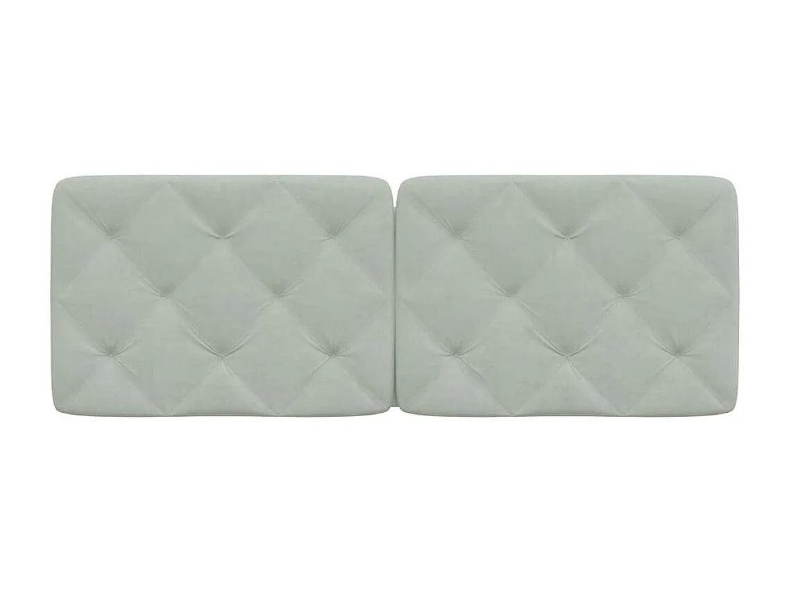 Cabecero de cama acolchado terciopelo gris claro 140 cm