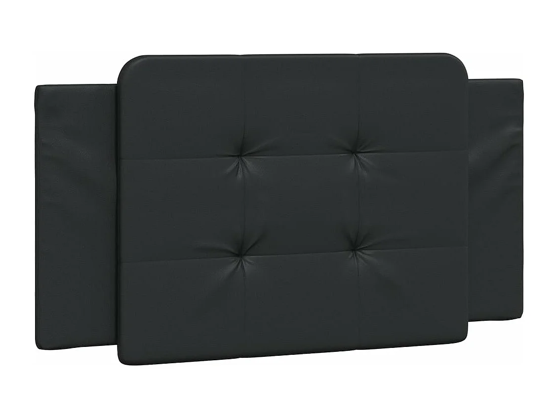 Cabecero de cama acolchado cuero sintético negro 100 cm