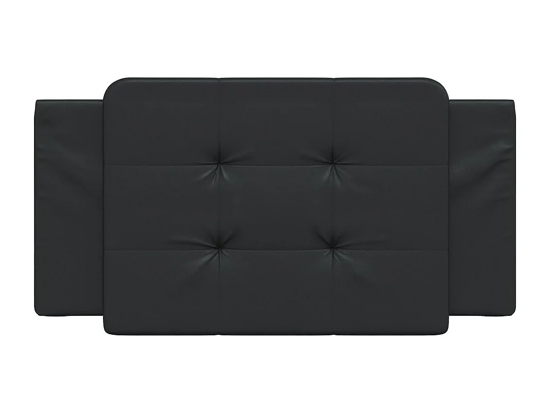 Cabecero de cama acolchado cuero sintético negro 100 cm