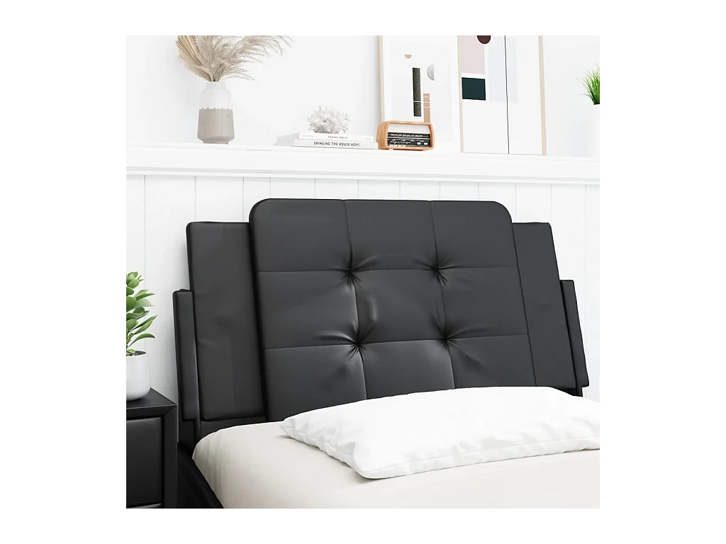 Kopfteil-Kissen Schwarz 100 cm Kunstleder