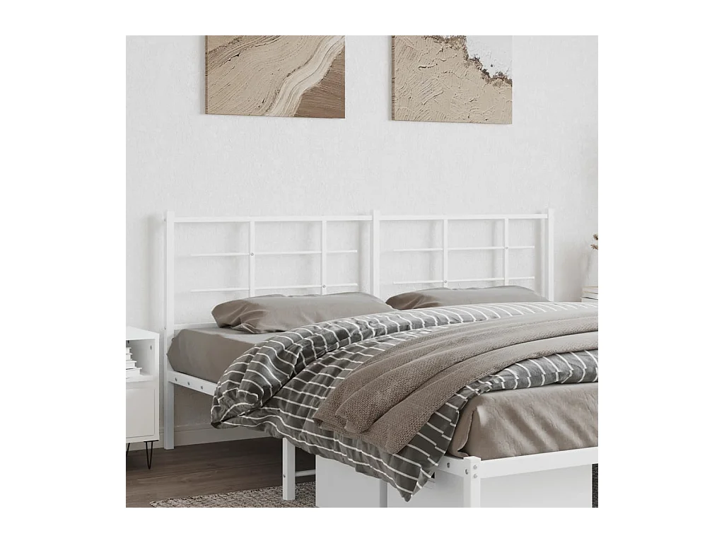 Testiera in Metallo Bianco 180 cm