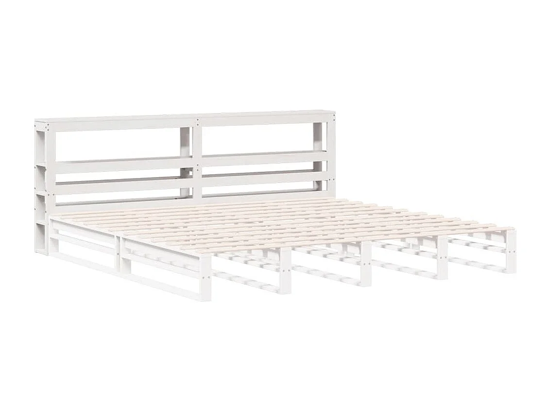 Hoofdbord met schappen 180 cm massief grenenhout wit