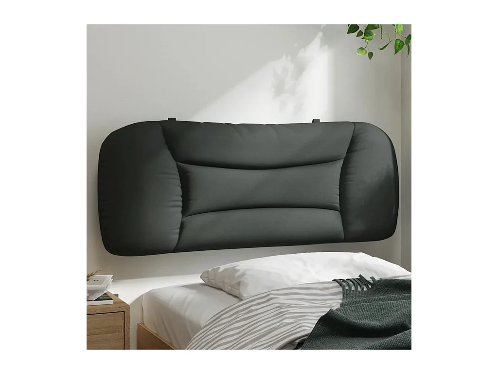 Coussin de tête de lit gris foncé 100 cm tissu