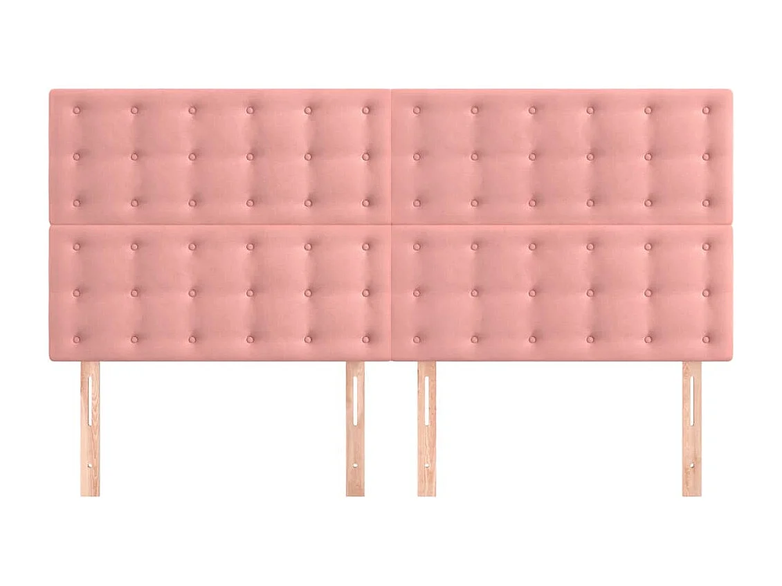 Testiera 4 pz Rosa 90x5x78/88 cm in Velluto