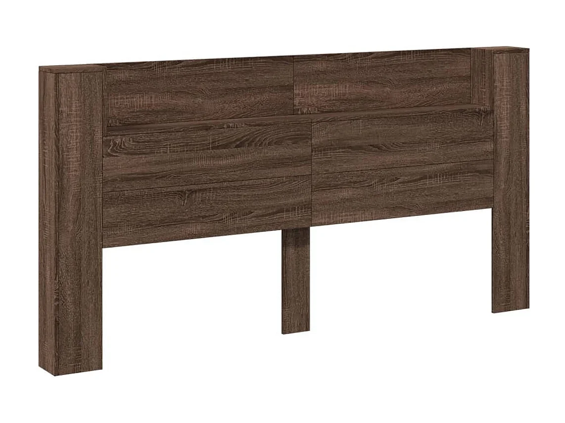 Armoire tête de lit avec LED chêne marron 200x16,5x103,5 cm