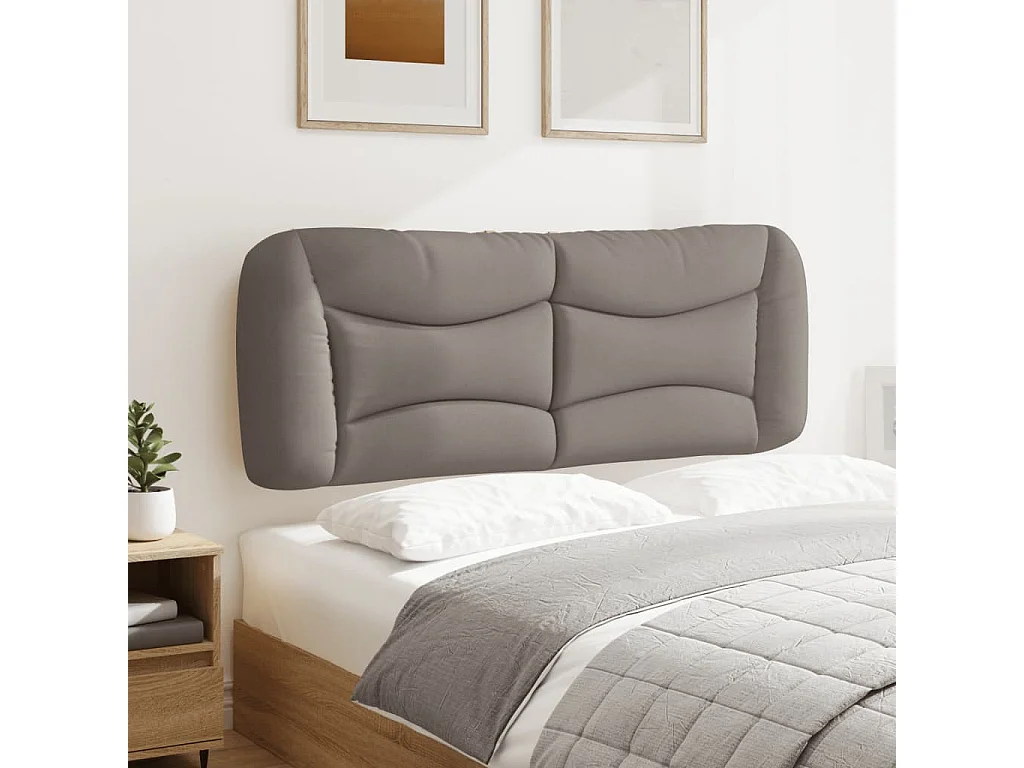 Coussin de tête de lit taupe 120 cm tissu