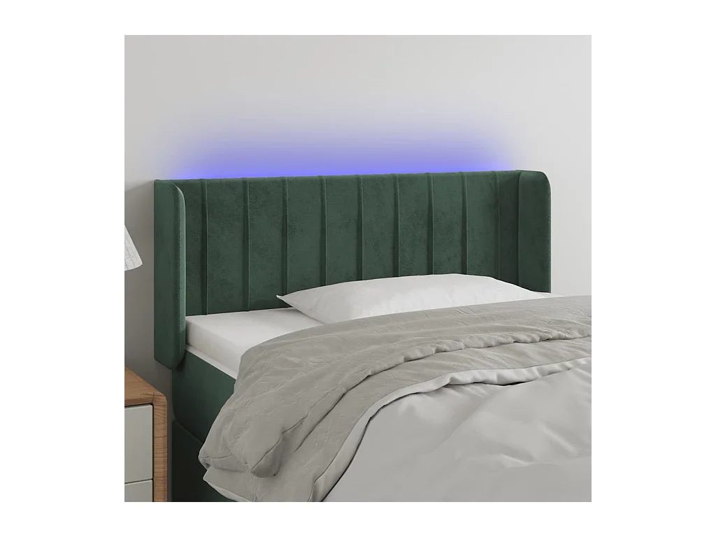 Testiera a LED Verde Scuro 103x16x78/88 cm in Velluto