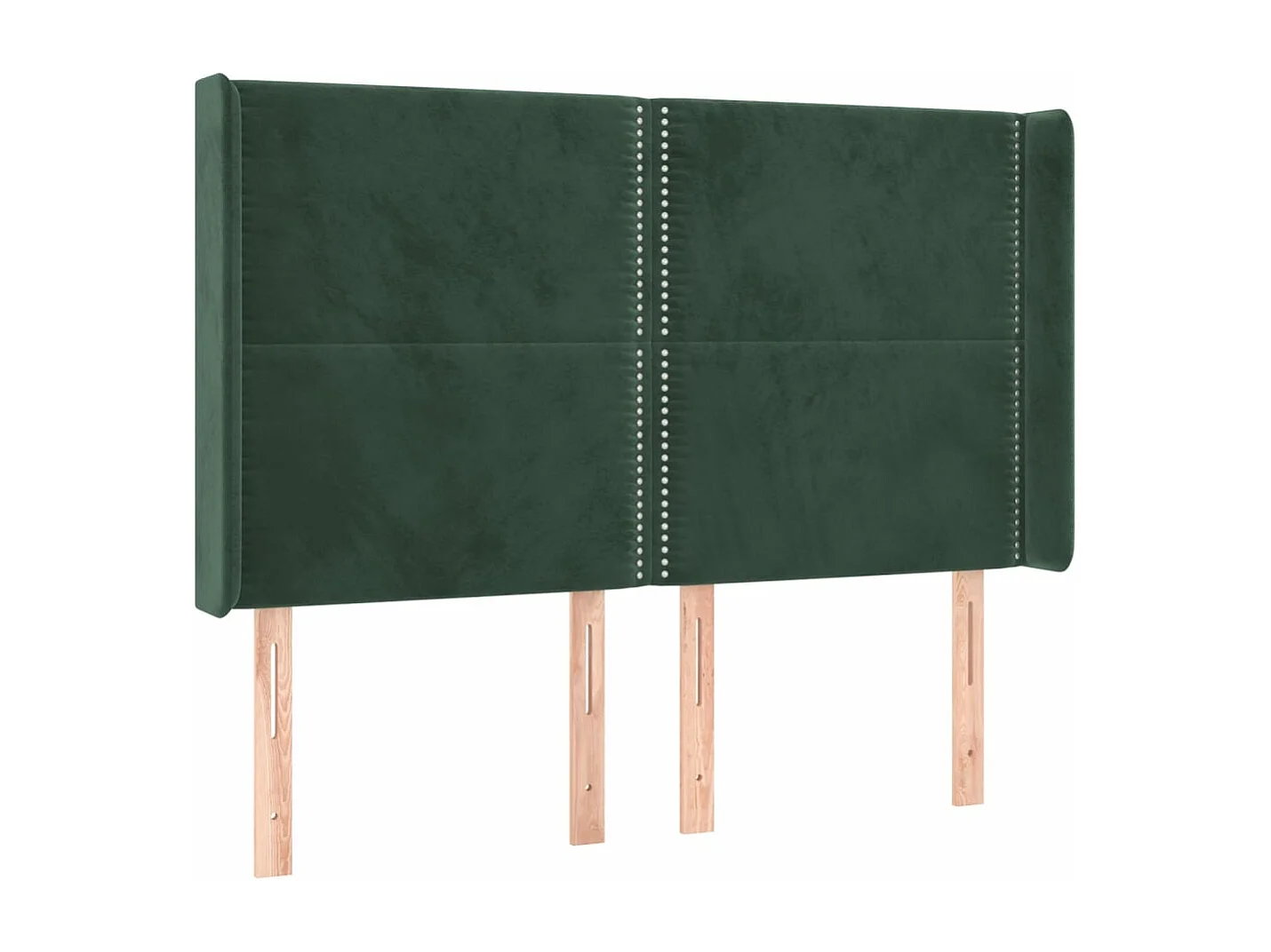 Tête de lit avec oreilles Vert foncé 147x16x118/128 cm Velours