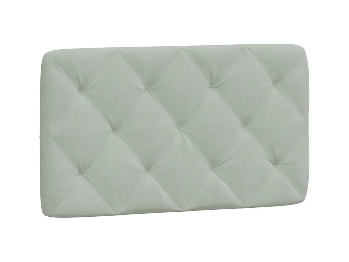 Coussin de tête de lit gris clair 90 cm velours