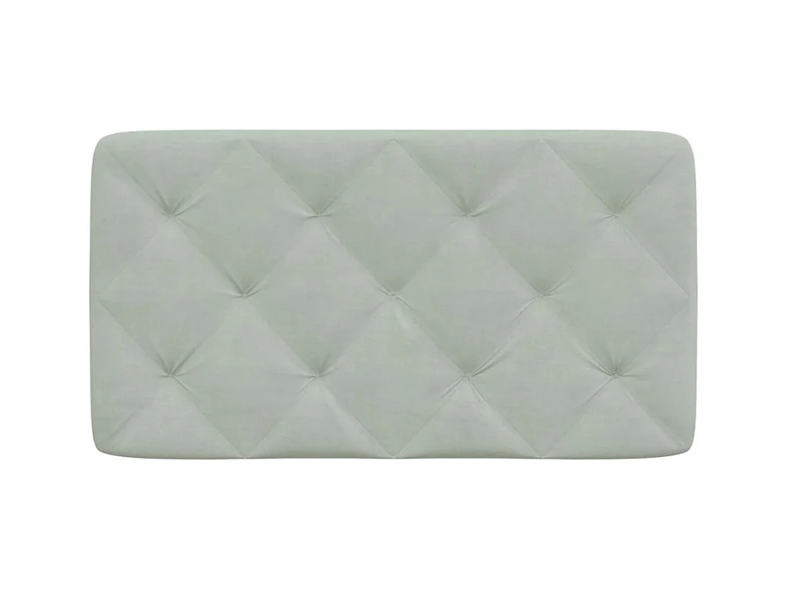 Coussin de tête de lit gris clair 90 cm velours