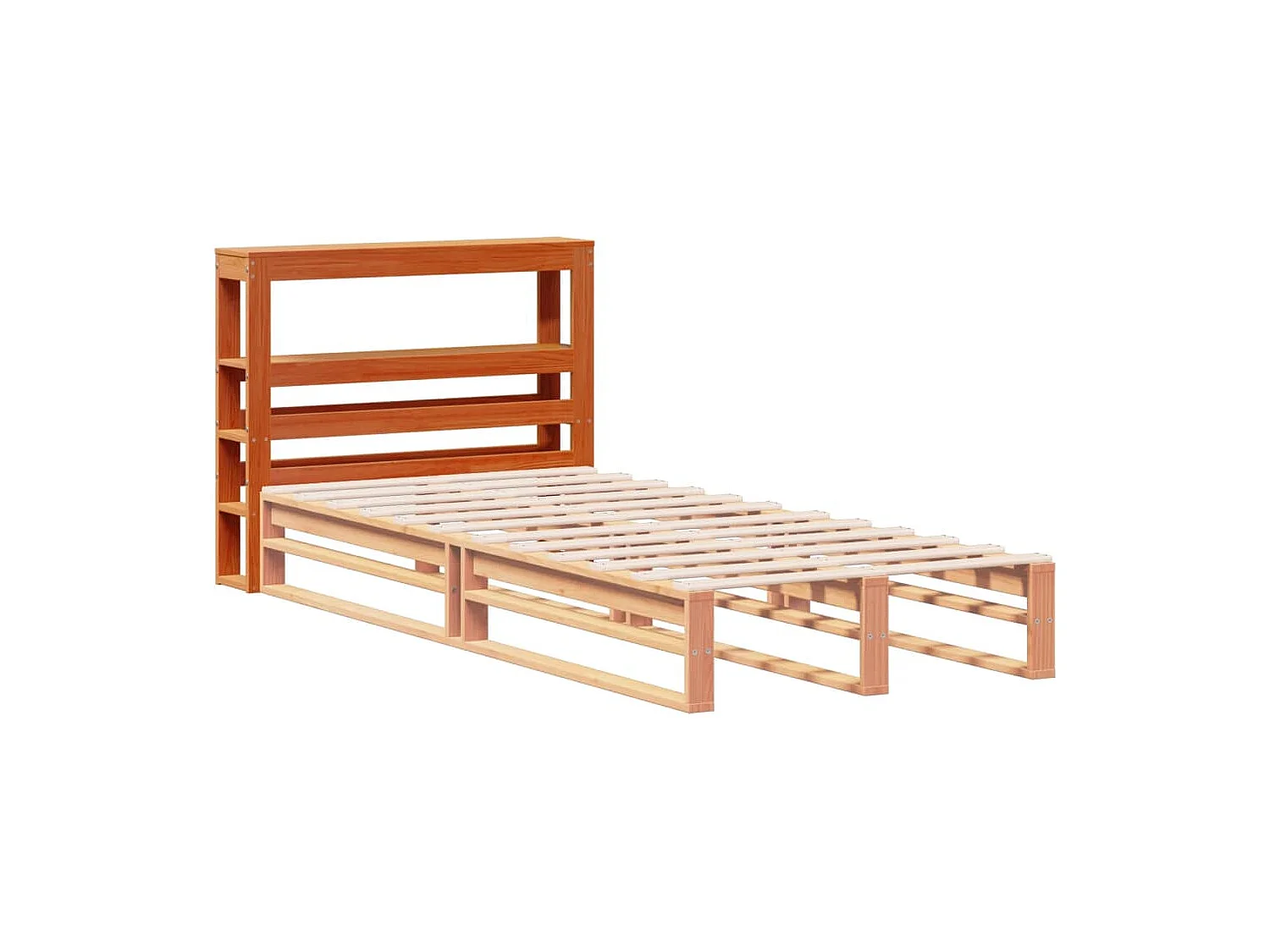 Tête de lit avec étagères marron cire 100 cm bois massif de pin