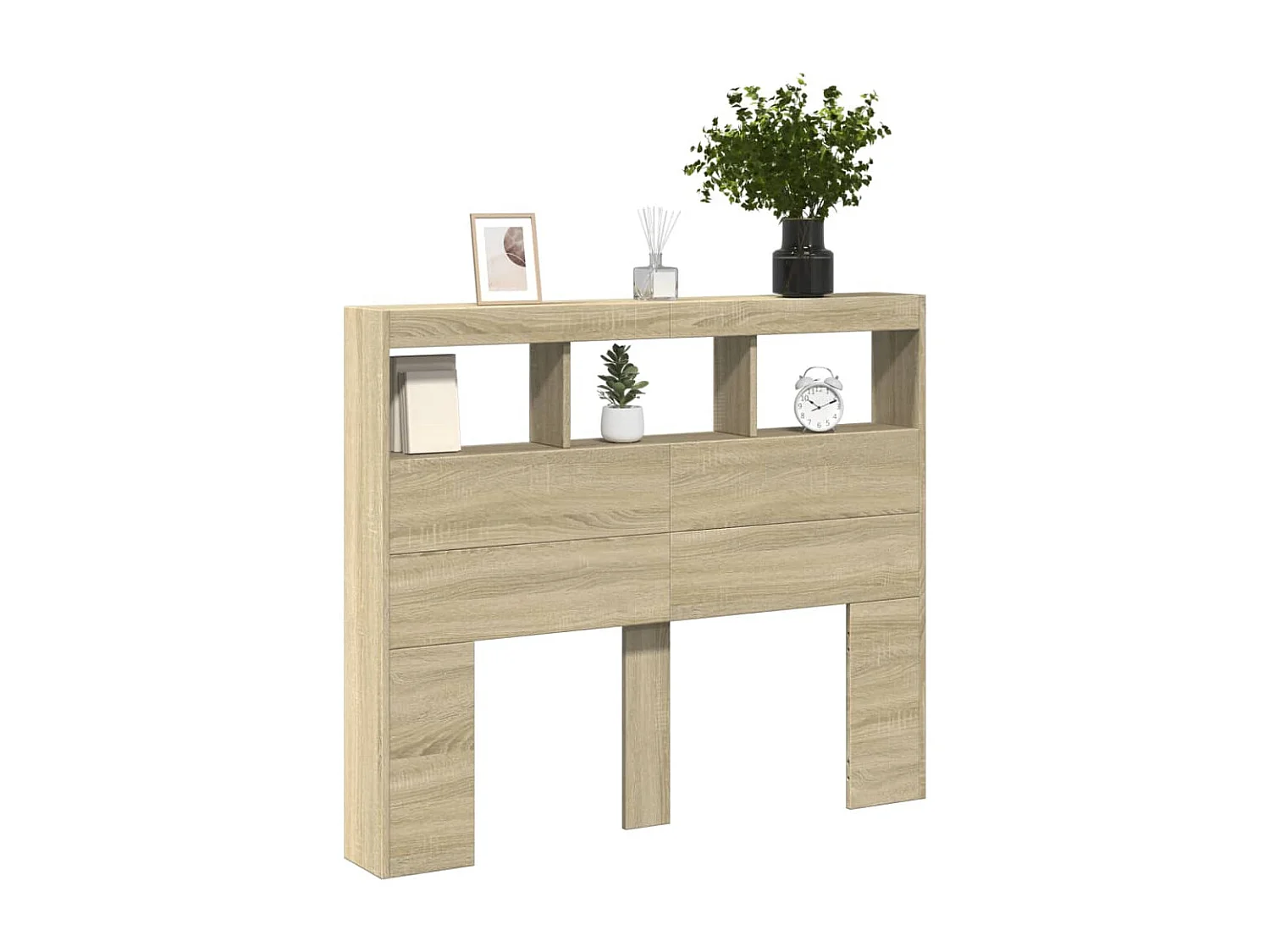 Armoire tête de lit avec LED chêne sonoma 120x17x102 cm