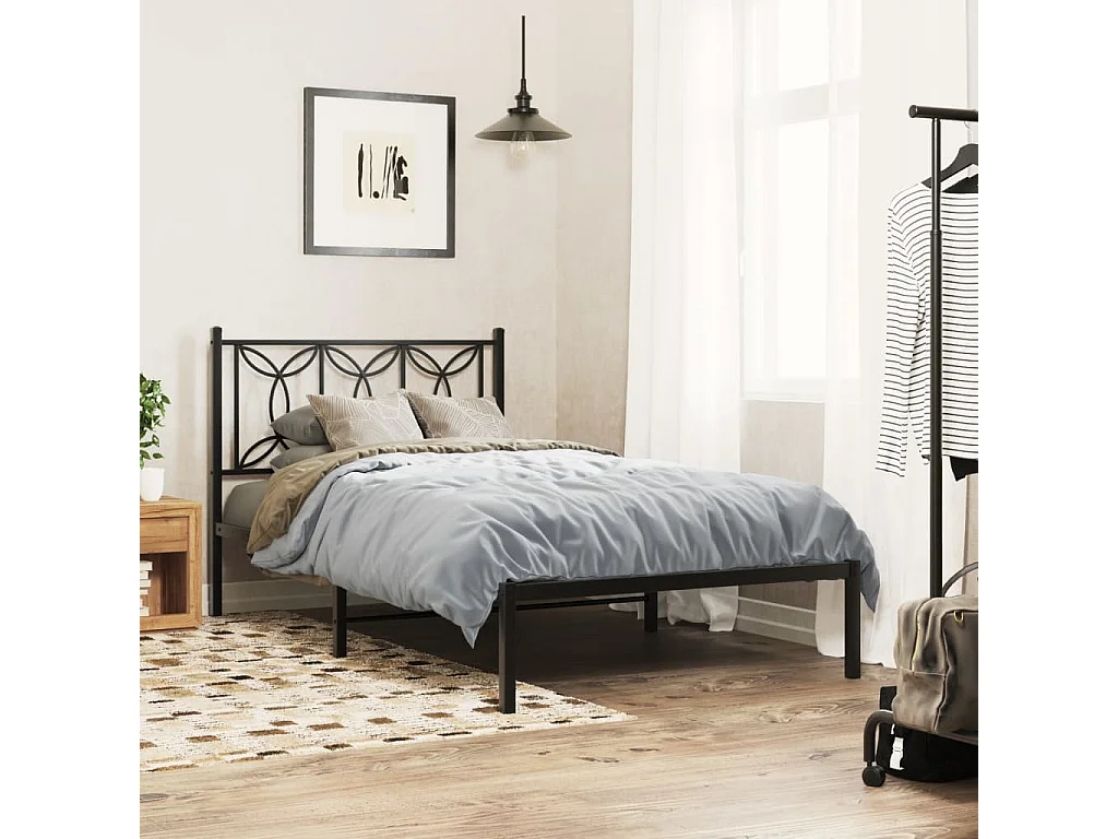 Cabeceira de cama 100 cm metal preto