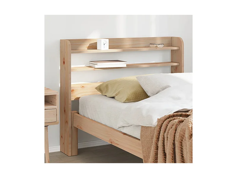 Cabecero de cama con estantes madera maciza de pino 100 cm