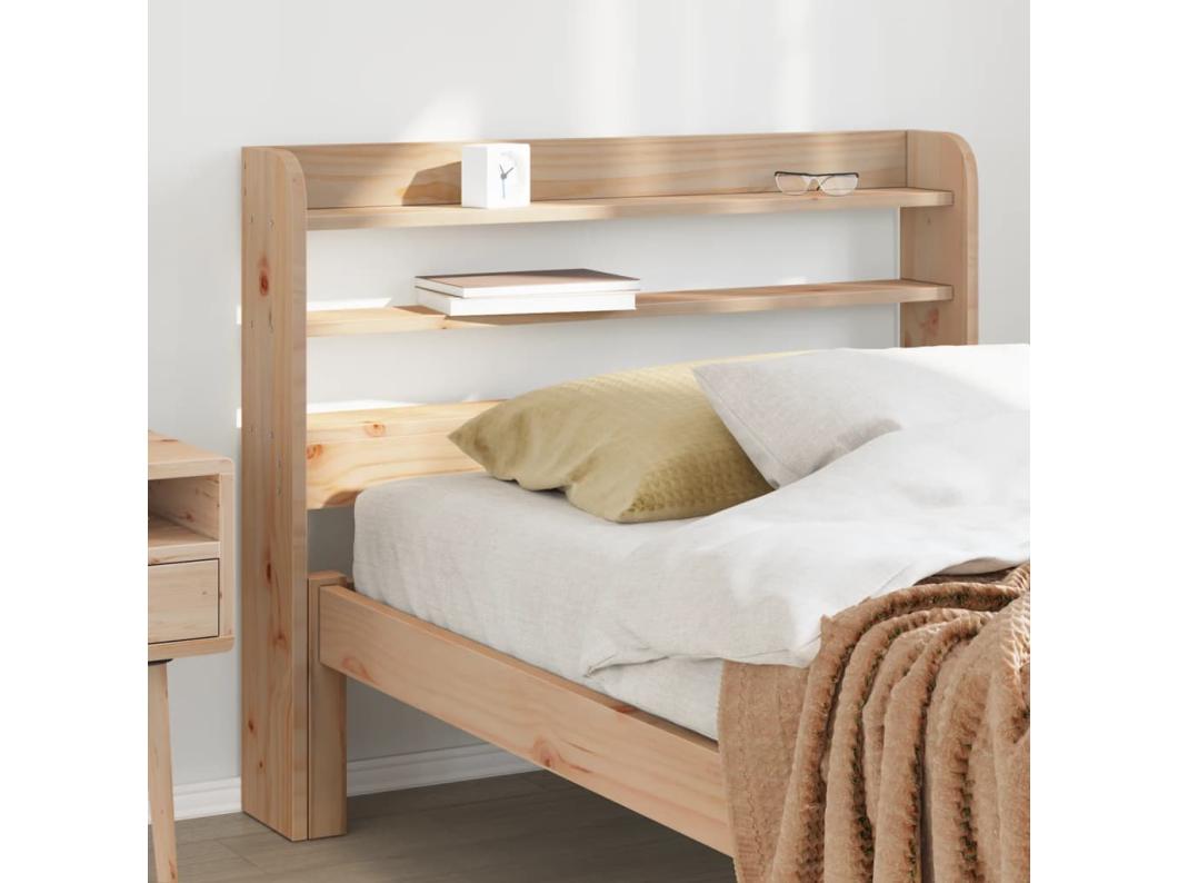 Tête de lit avec étagères 100 cm bois massif de pin