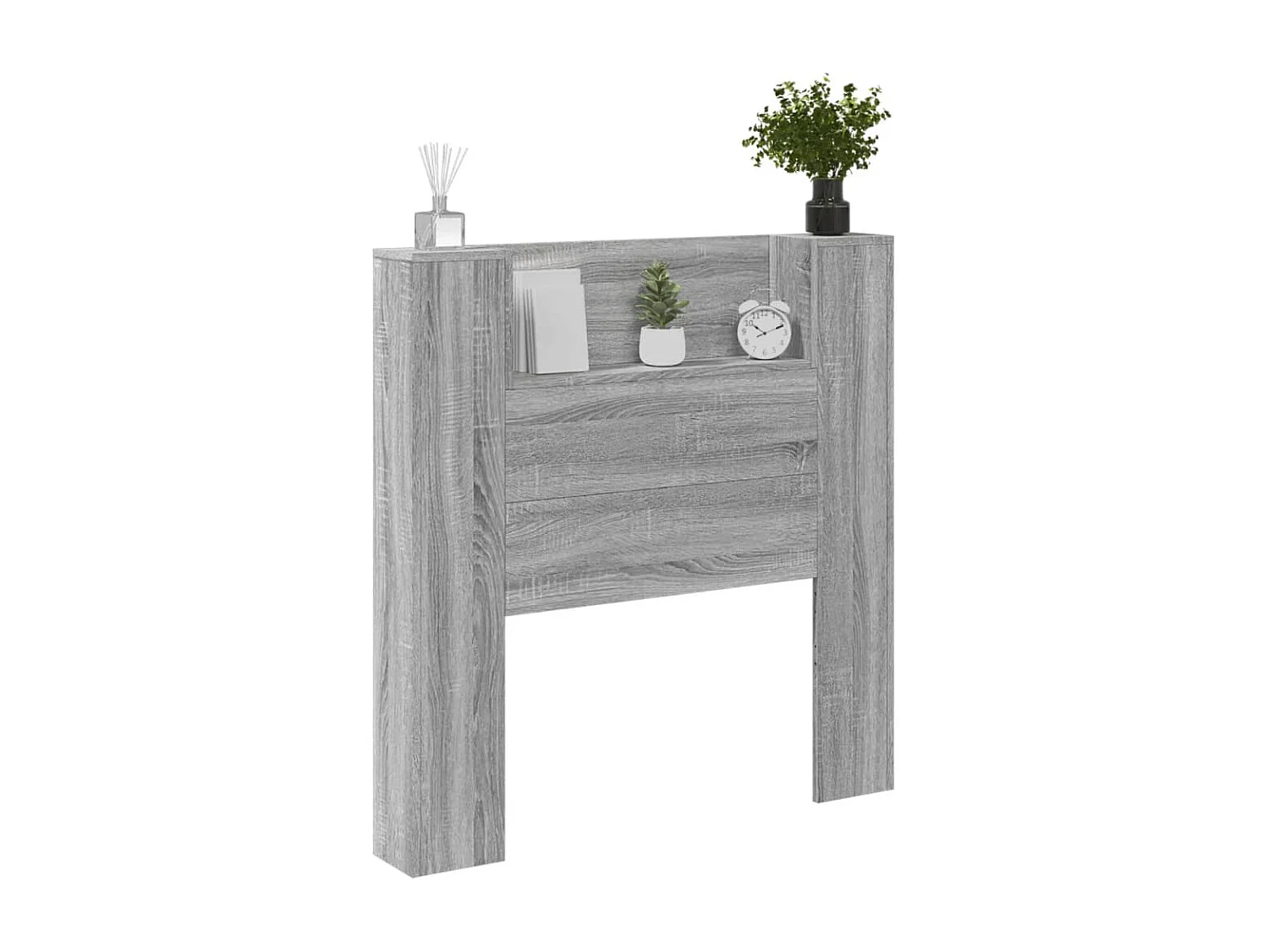 Armoire tête de lit avec LED sonoma gris 100x16,5x103,5 cm