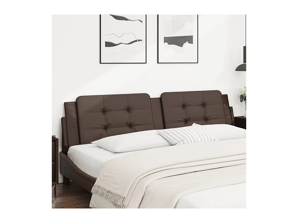 Cuscino Testiera Marrone 200 cm in Similpelle