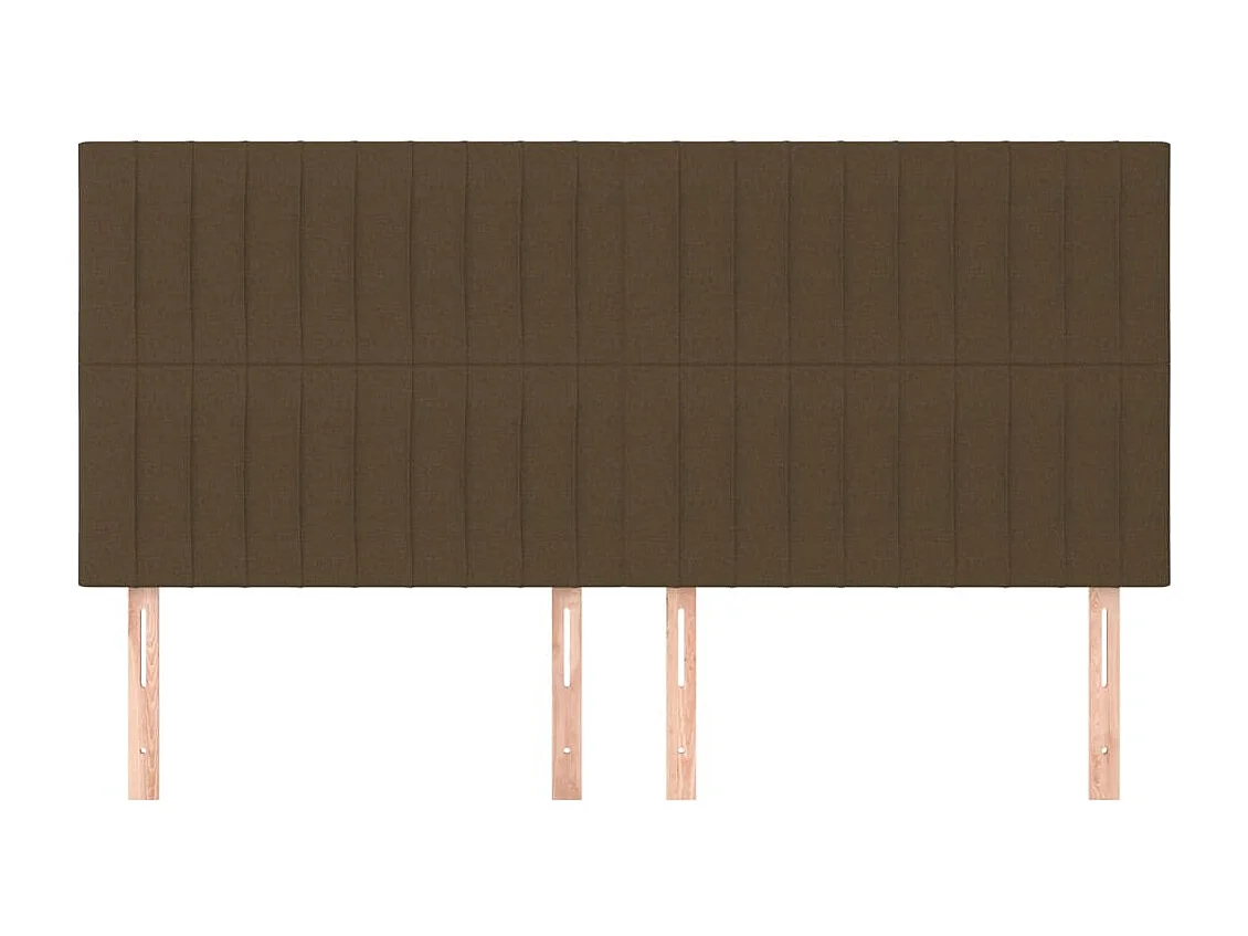 Hoofdborden 4 st 90x5x78/88 cm stof donkerbruin
