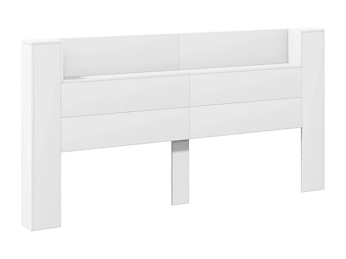 Hoofdbordkast met LED-verlichting 200x16,5x103,5 cm wit