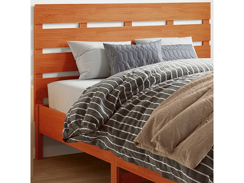 Cabecero de cama madera maciza de pino marrón cera 150 cm