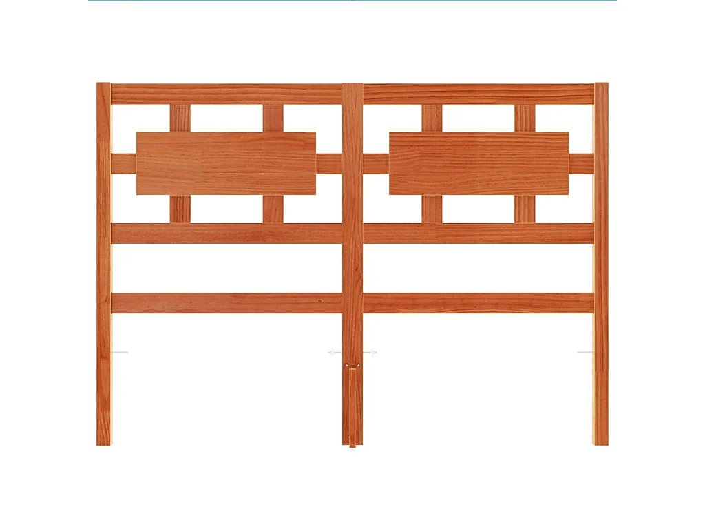 Hoofdbord 135 cm massief grenenhout wasbruin