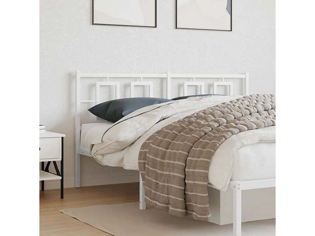 Tête de lit métal blanc 150 cm
