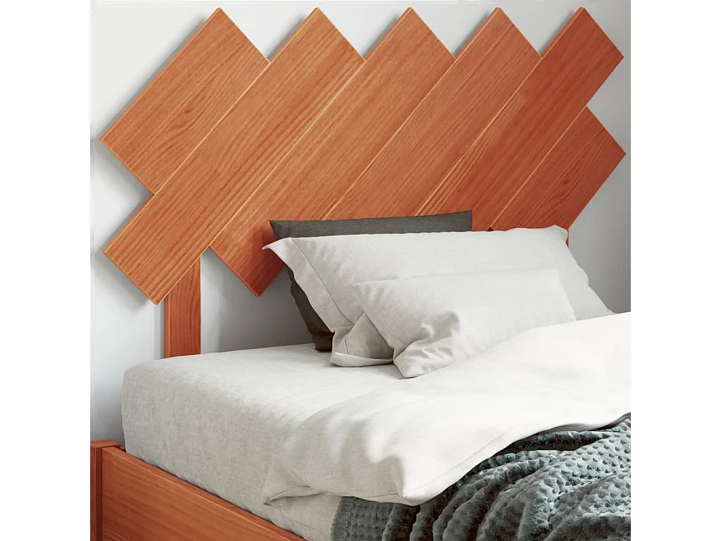 Tête de lit cire marron 100 cm bois massif de pin