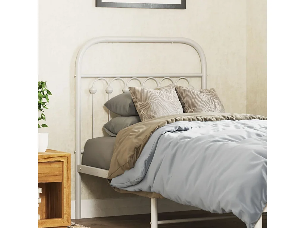 Tête de lit métal blanc 80 cm