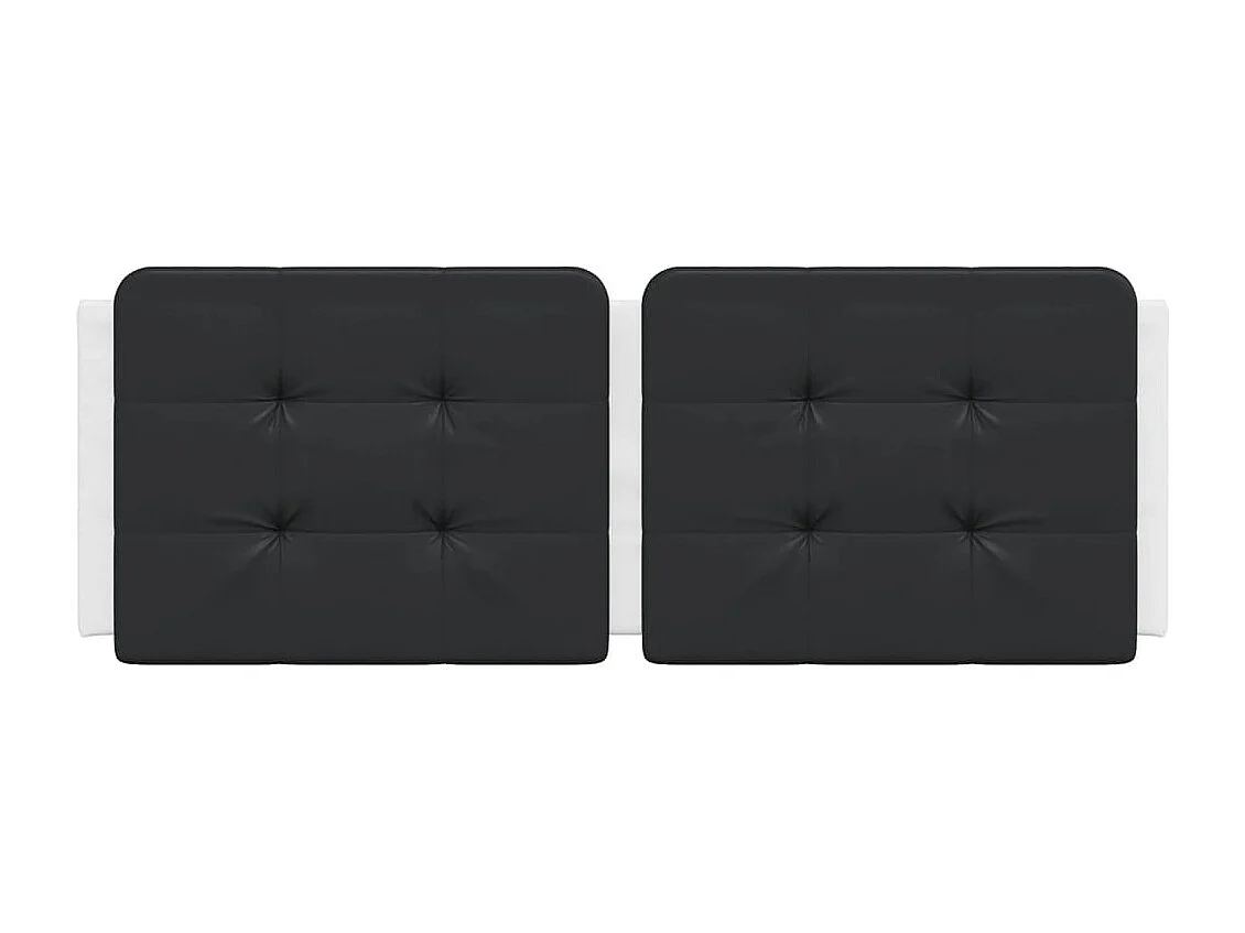 Coussin de tête de lit noir et blanc 120 cm similicuir