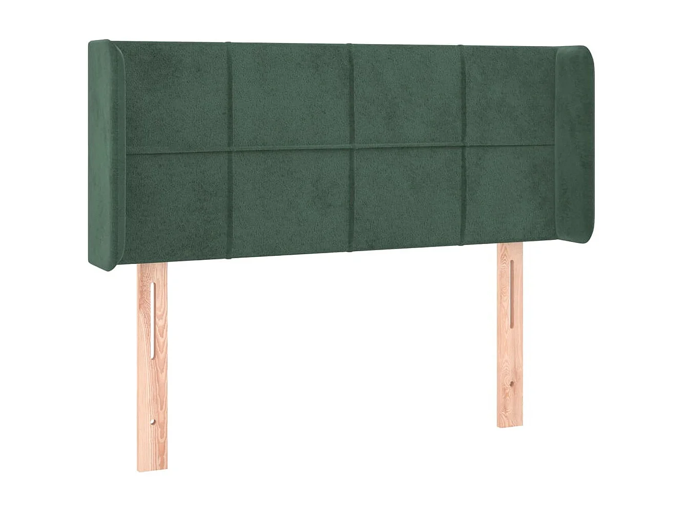 Cabeceira de cama c/ abas veludo 83x16x78/88 cm verde-escuro